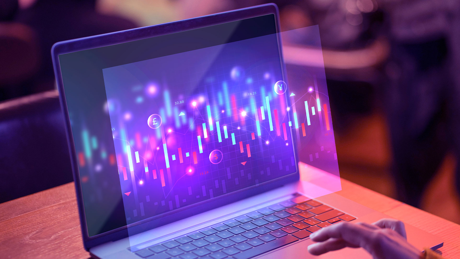 Analytics dashboard with data charts on computer screen